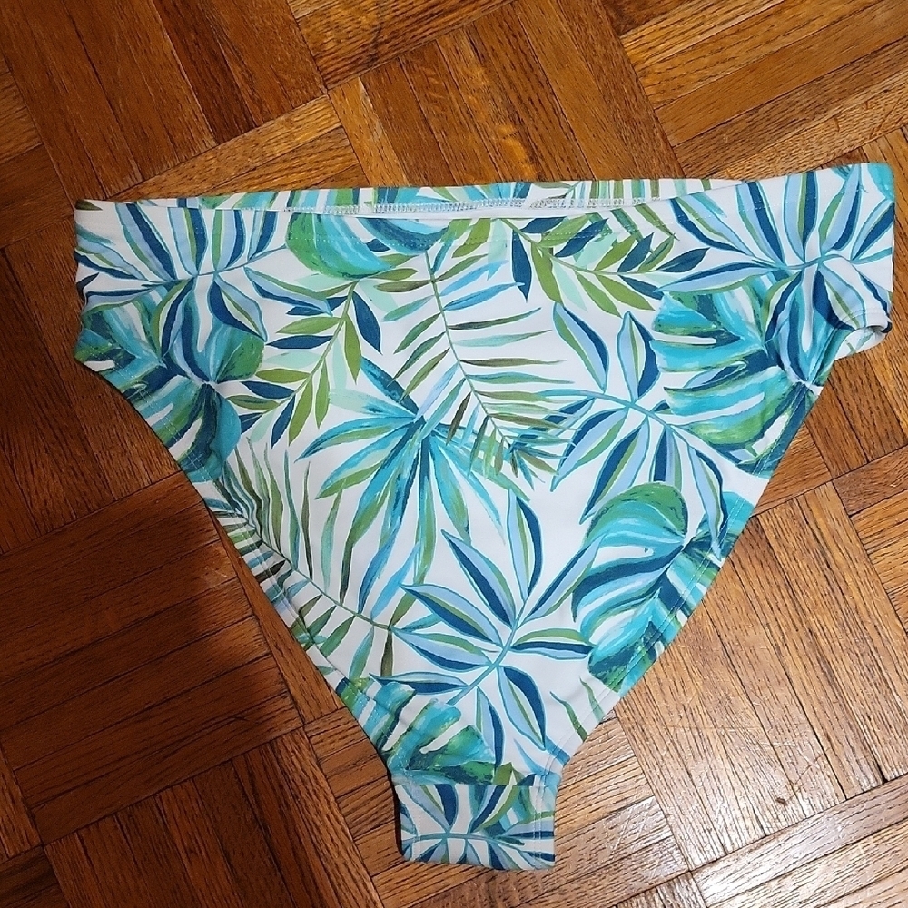 Shade & Shore Leafy Green and Blue Bikini Bottom SIZE 14/16 NWT - Picture 6 of 6